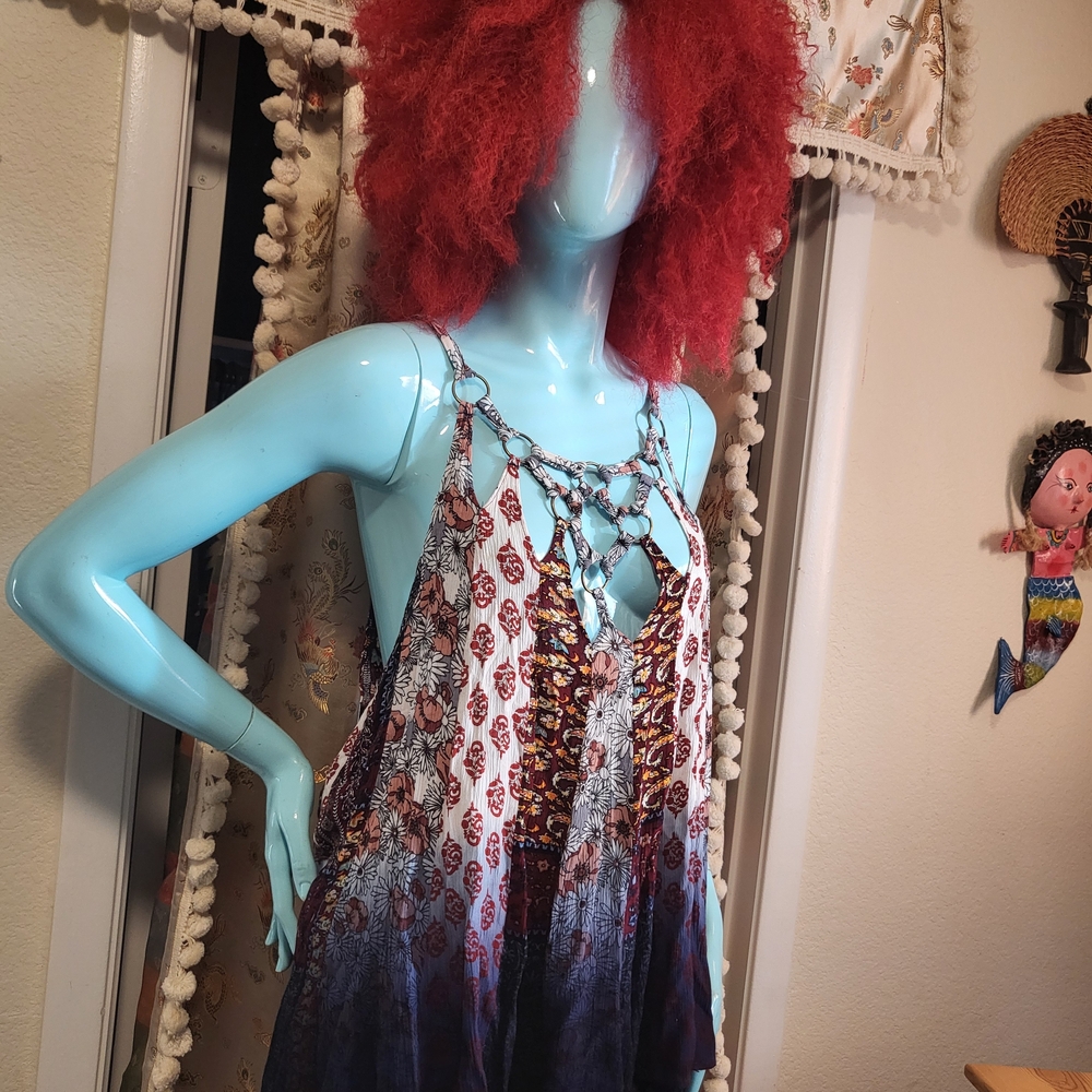 Boho Chain Patchwork Ombre Tank